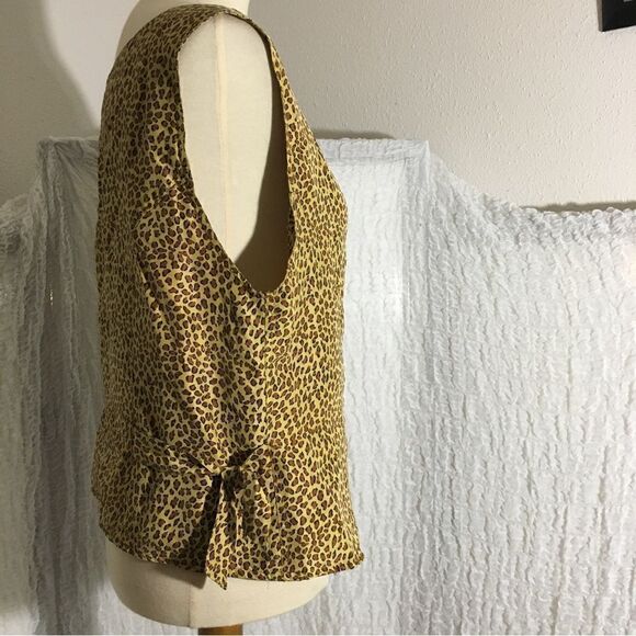 APE VTG 100% Silk Animal Print Vest Size M - Picture 6 of 8